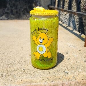 Snow globe  tumbler rhinestone  wood cover